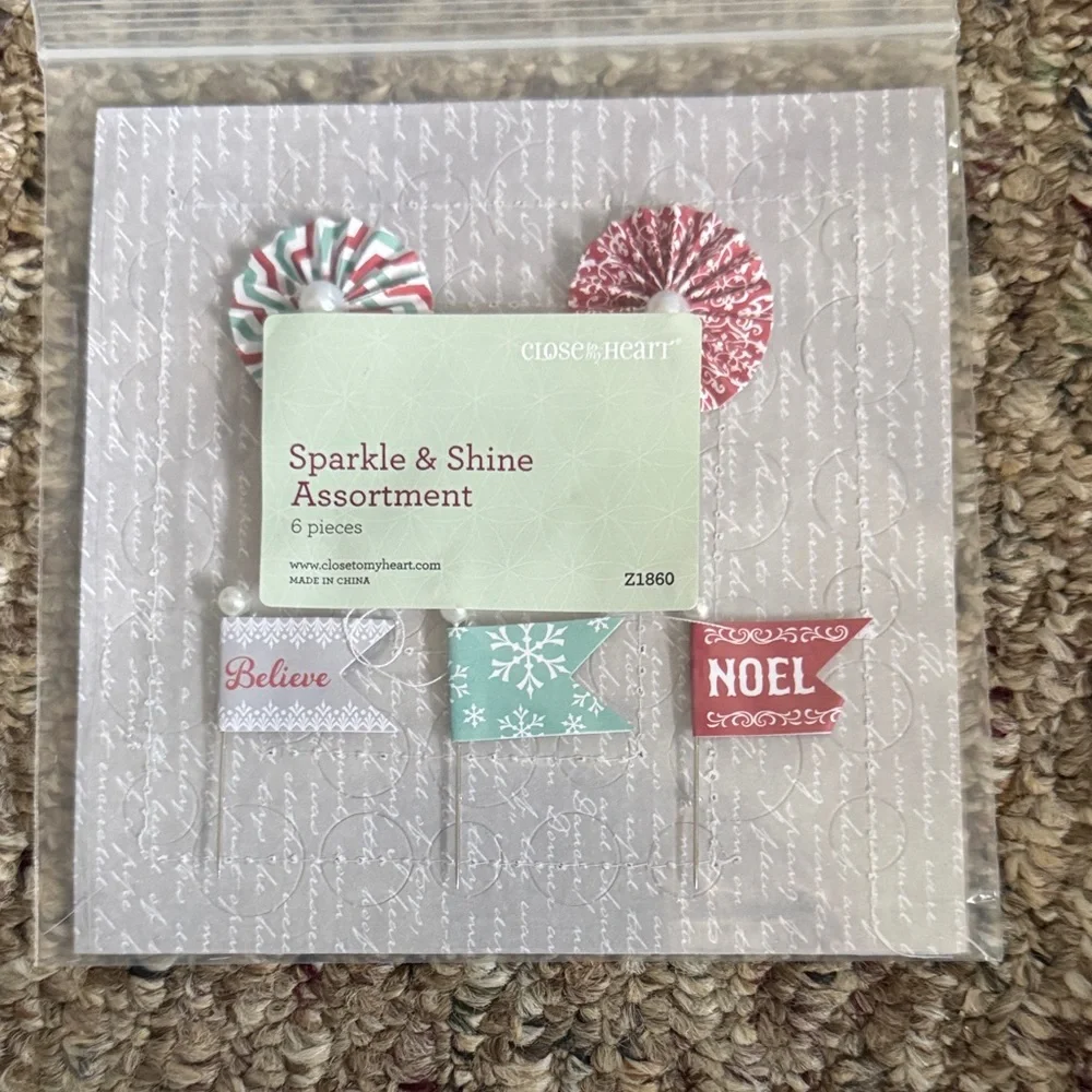 Close to My Heart Festive Cake Toppers - Red, Green, White
